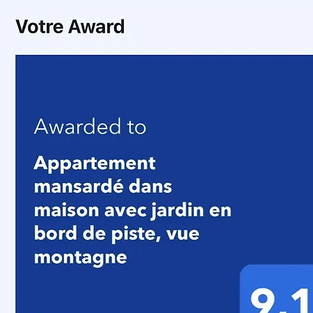Mansardé Dans Maison Avec Jardin En Bord De Piste, Vue Montagne Appartement